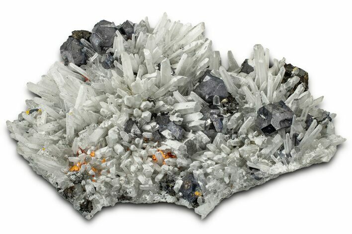 Vibrant Realgar/Orpiment and Galena on Quartz - Peru #347592